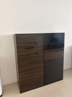 IKEA KALLAX Highboard dunkelbraun/schwarz – 120 x 129 x 41 c