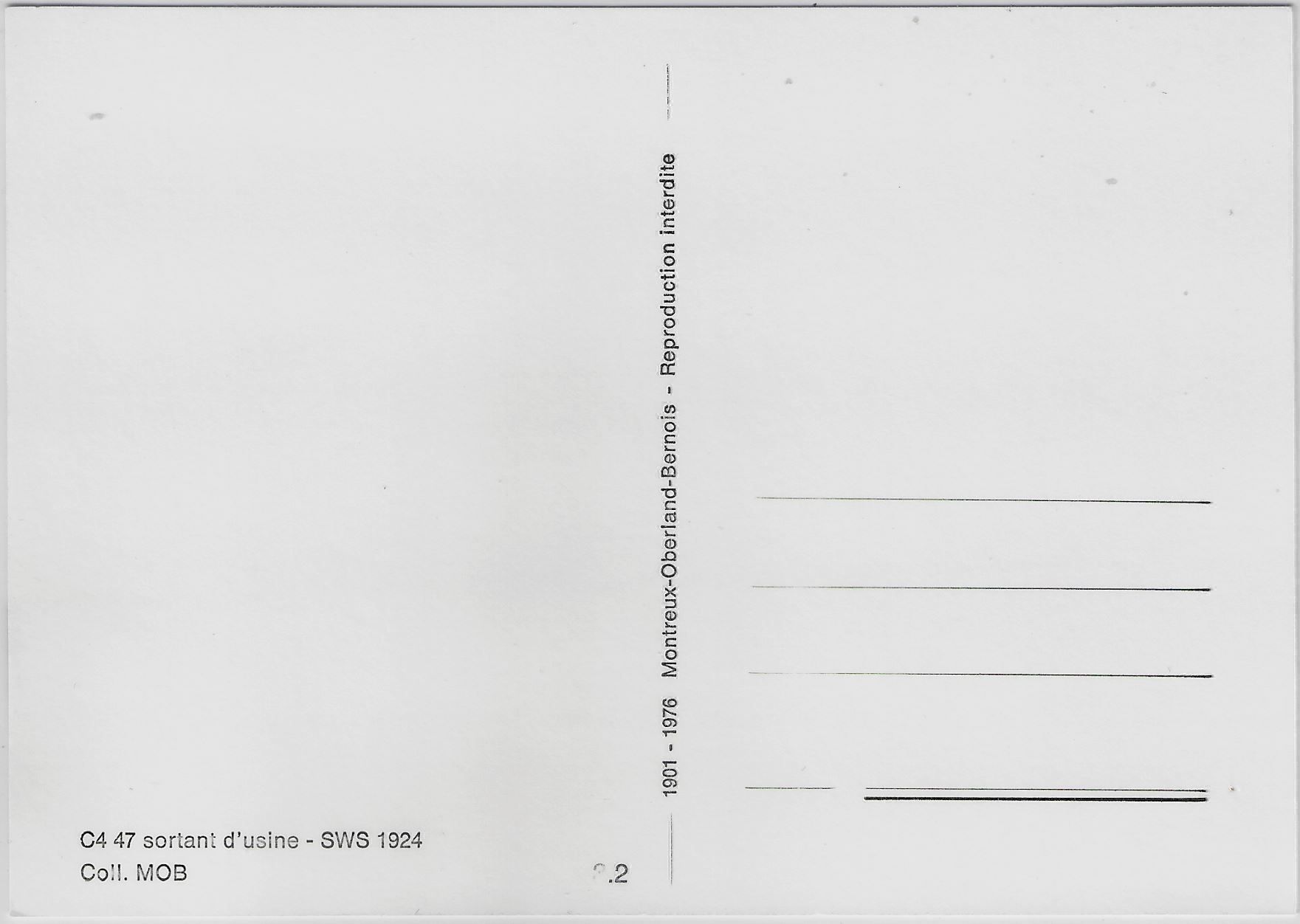 Cartoline postali: M.O.B. C4 47 sortant d'usine - Repro – Antico da Ettingen venduto da Kartenplanet 1