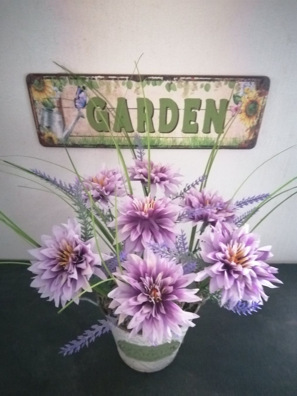 Tutte le decorazioni: 🌞Garden Zauber Gesteck - Tischdeko im Henkel- Topf – Nuovo e nell'imballaggio originale da langenthal venduto da Jordi04