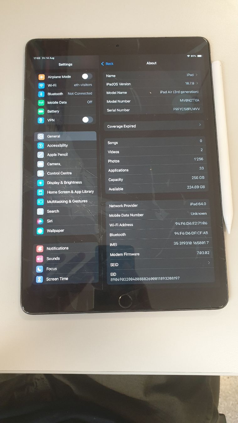 Apple Tablet PC: iPad Air 3 256gb Cellular – Difettoso da Flawil venduto da rcnkr