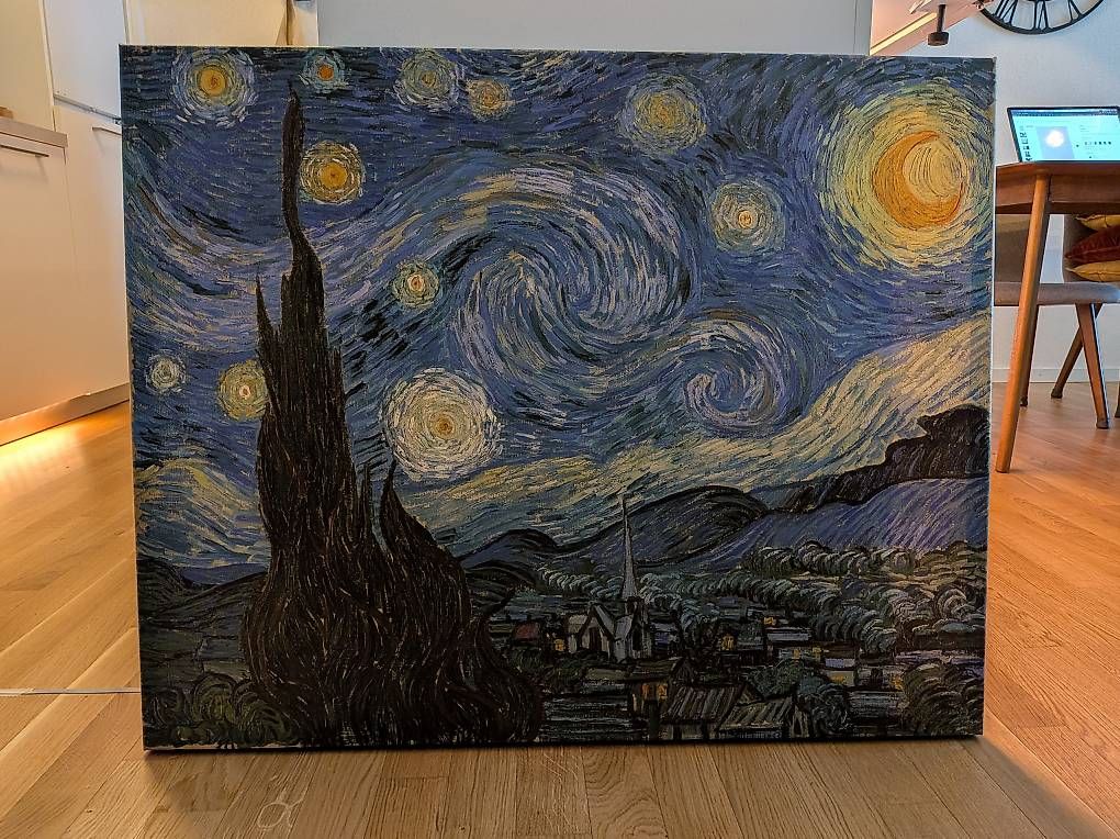 Dipinti: La Nuit étoilée tableau sur toile Van Gogh – Usato da Renens VD venduto da Moussly 4