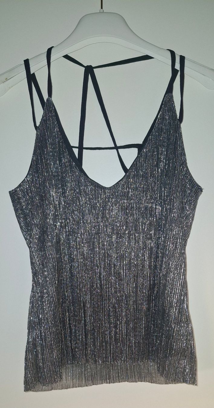 Morgan Top: Damen Top Silber Metallic Grösse XS – Nuovo (secondo la descrizione) da Füllinsdorf venduto da Sternenblick19 1