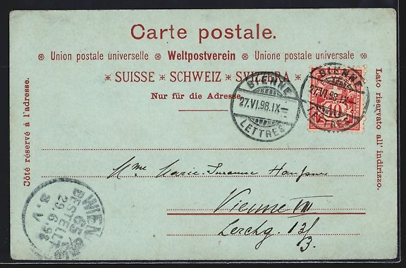 Cartoline postali: Mondschein-AK Vufflens, Le Chateau, 1898 – Usato da Berlin venduto da bartko-reher 1