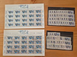 CH-Pro Aero Briefmarken ** + Bogen **/ET-STempel gem.Bilder