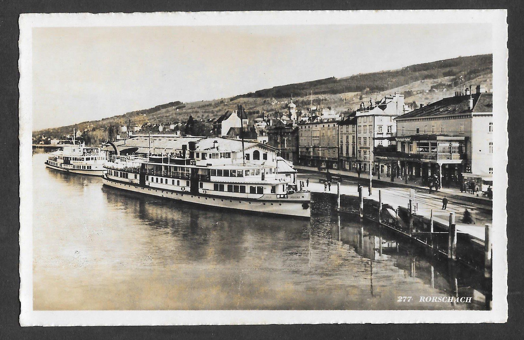 Cartoline postali: Rorschach Hafen mit Schiffen und Bahnhof – Usato da Olten venduto da clotaldi