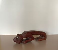 Mid century Holzskulptur; stilisierte Tierfigur