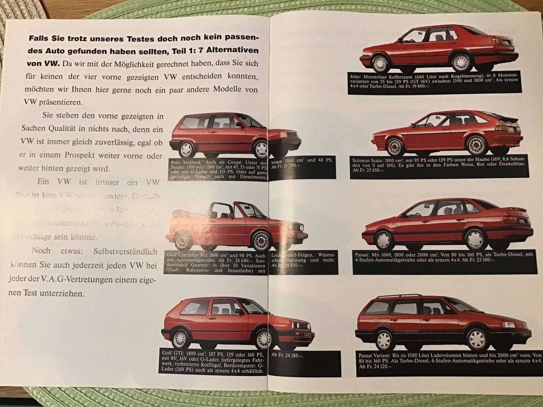 VW Documenti: VW Audi Prospekt 24 Seiten 1991 – Usato da Scherzingen venduto da Starseller62 7