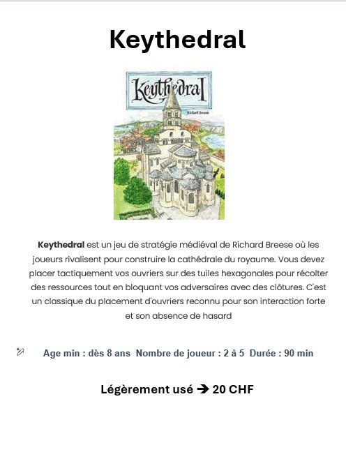 Giochi: Jeux Keythedral – Usato da La Chaux-de-Fonds venduto da sky_dj9t