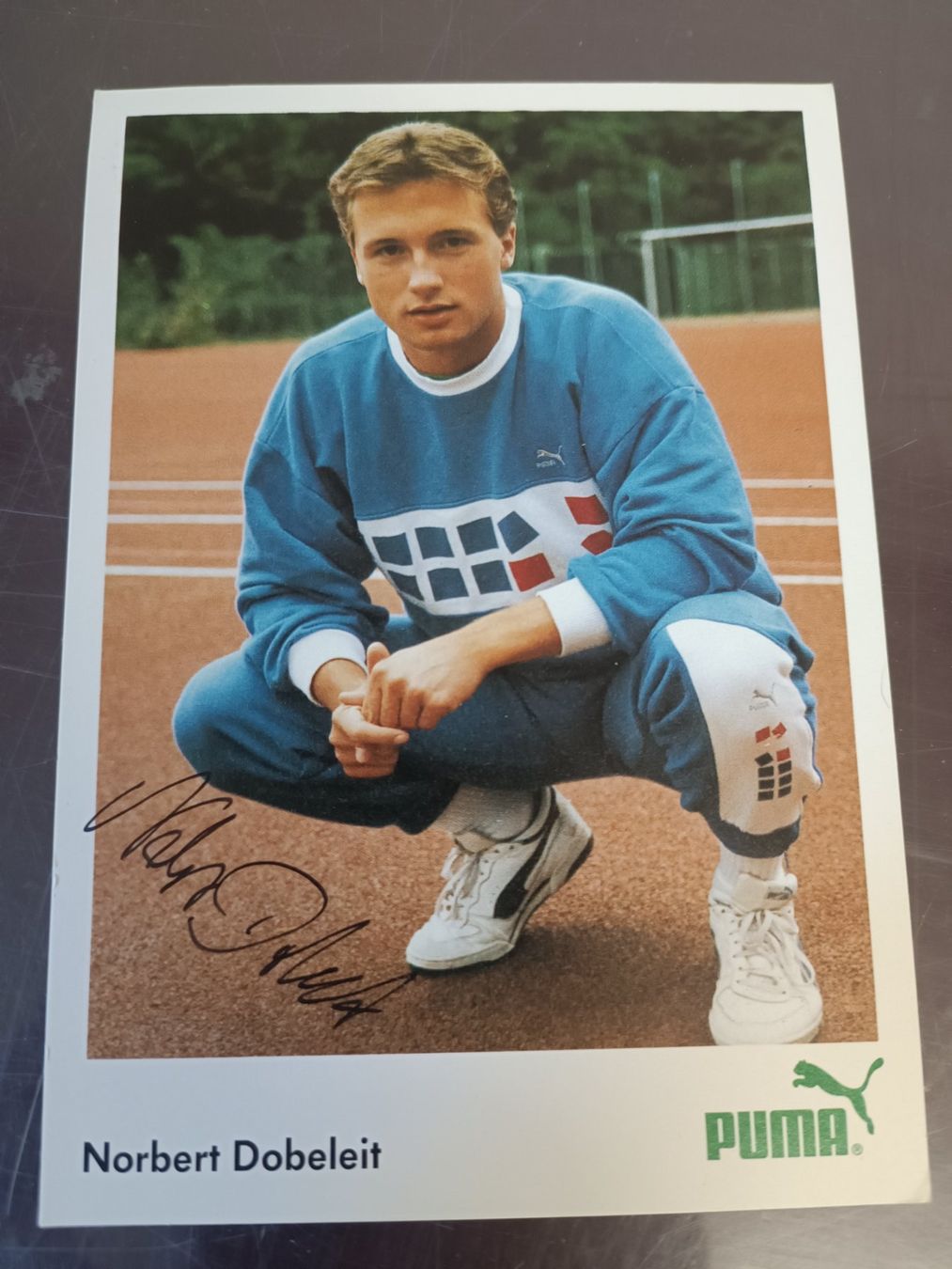 Autografi: Norbert Dobeleit - Leichtathletik - Handsignierte alte Karte – Usato da Menziken venduto da Artographs