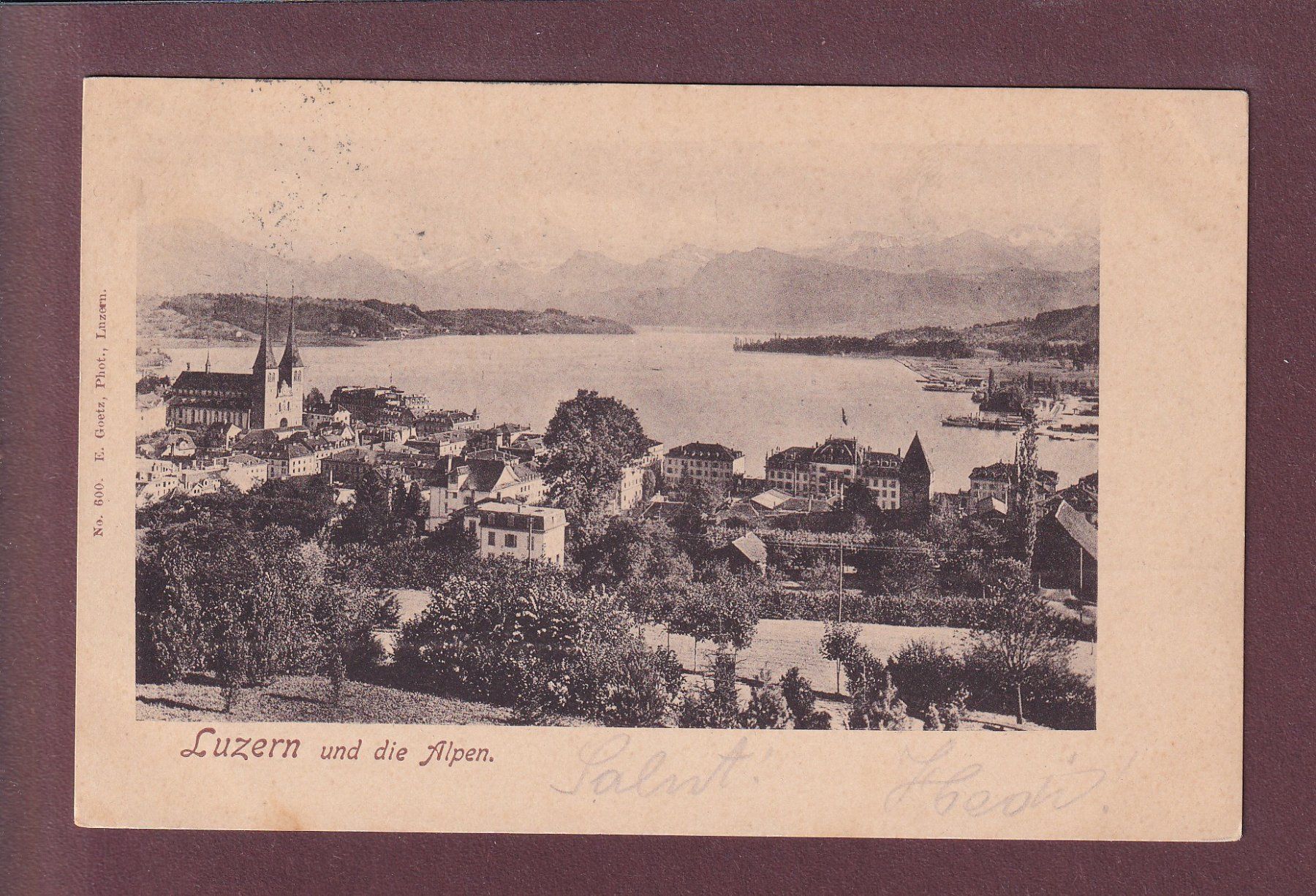 Cartoline postali: LUZERN und die Alpen - 1902 – Usato da Pully venduto da nicecards
