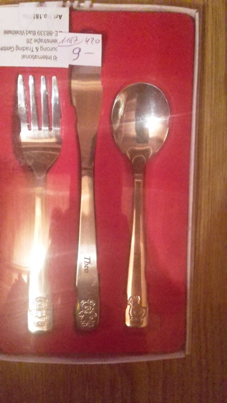 Set di posate: Kinder Besteckset mit Gravur Theo – Usato da Schwarzenburg venduto da Sunny0290 1