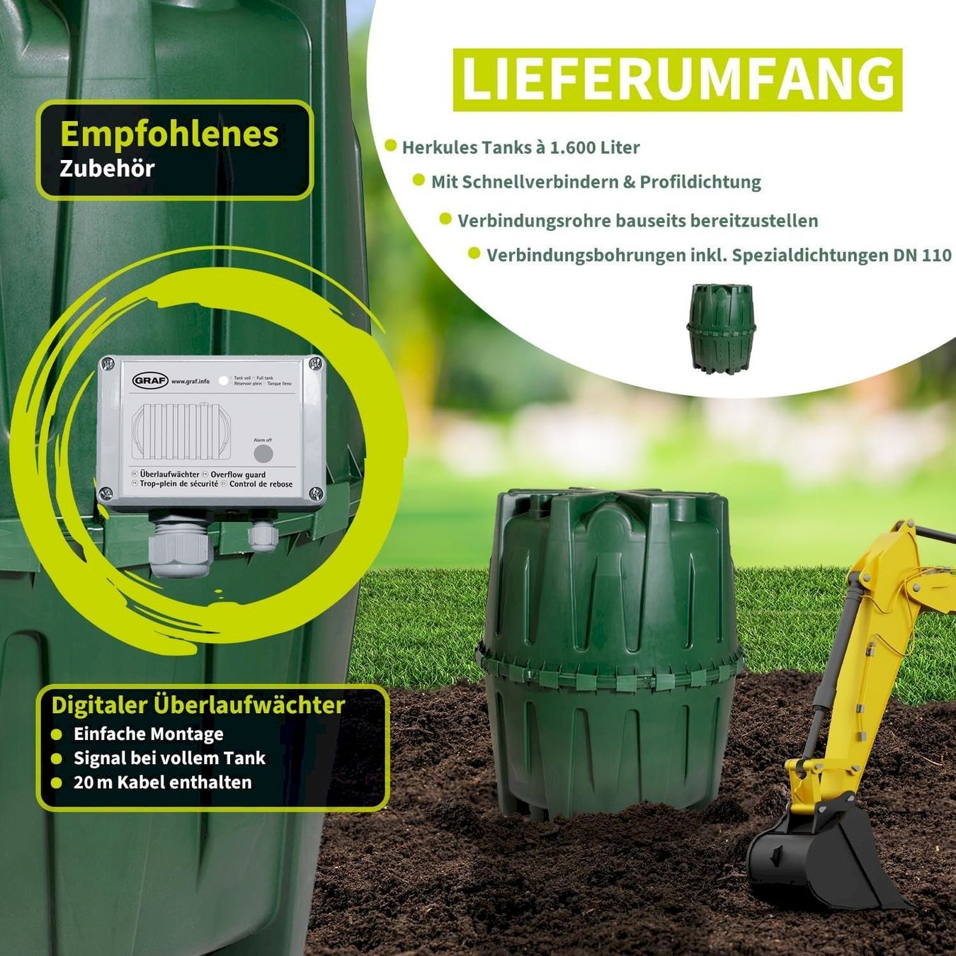 Abreuvoirs & Auges: Garantia Herkules Regenwassertank 1600L – Neuf avec emballage d'origine à Bottighofen par zaap 7