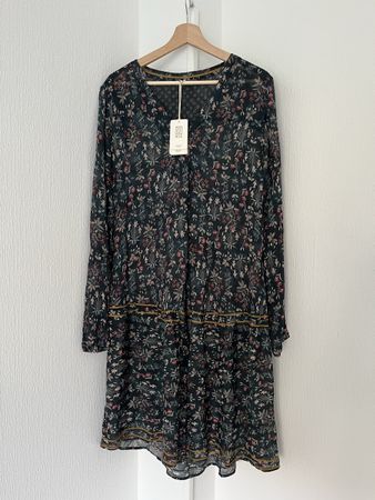 Nile Damen Bluse Navy Leaves Grösse S Neu mit Etikett