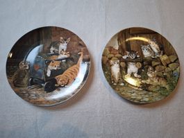 Sammelteller Set Seltmann Weiden Katzen Motiv 2 Stück 1991