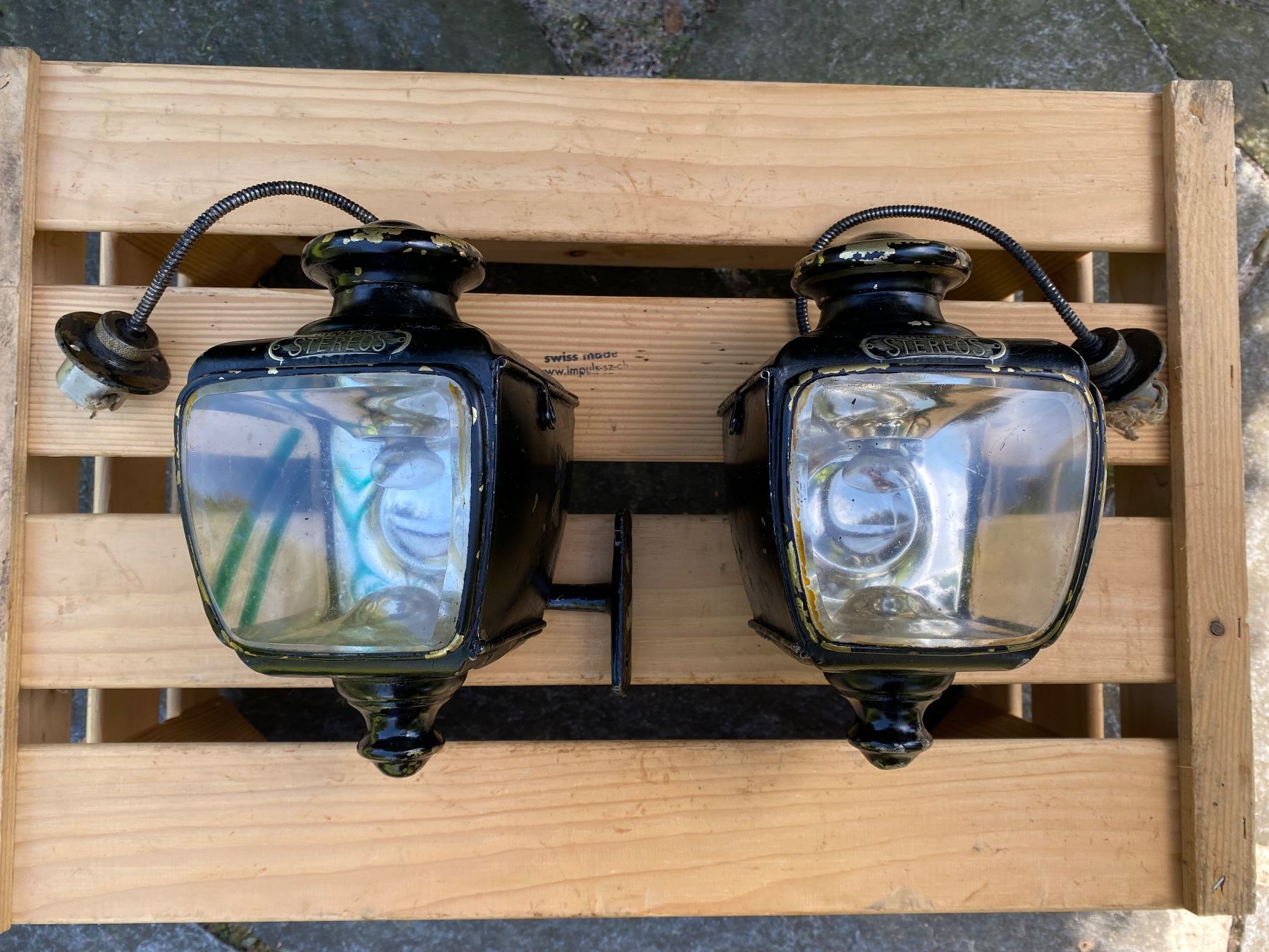 Carrozze: 1 Paar antike Dynamo Stereos Paris Oldtimer Lampen – Usato da Feldbach venduto da Fea1