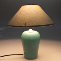 Vintage Tischlampe Türkis / Salbei
