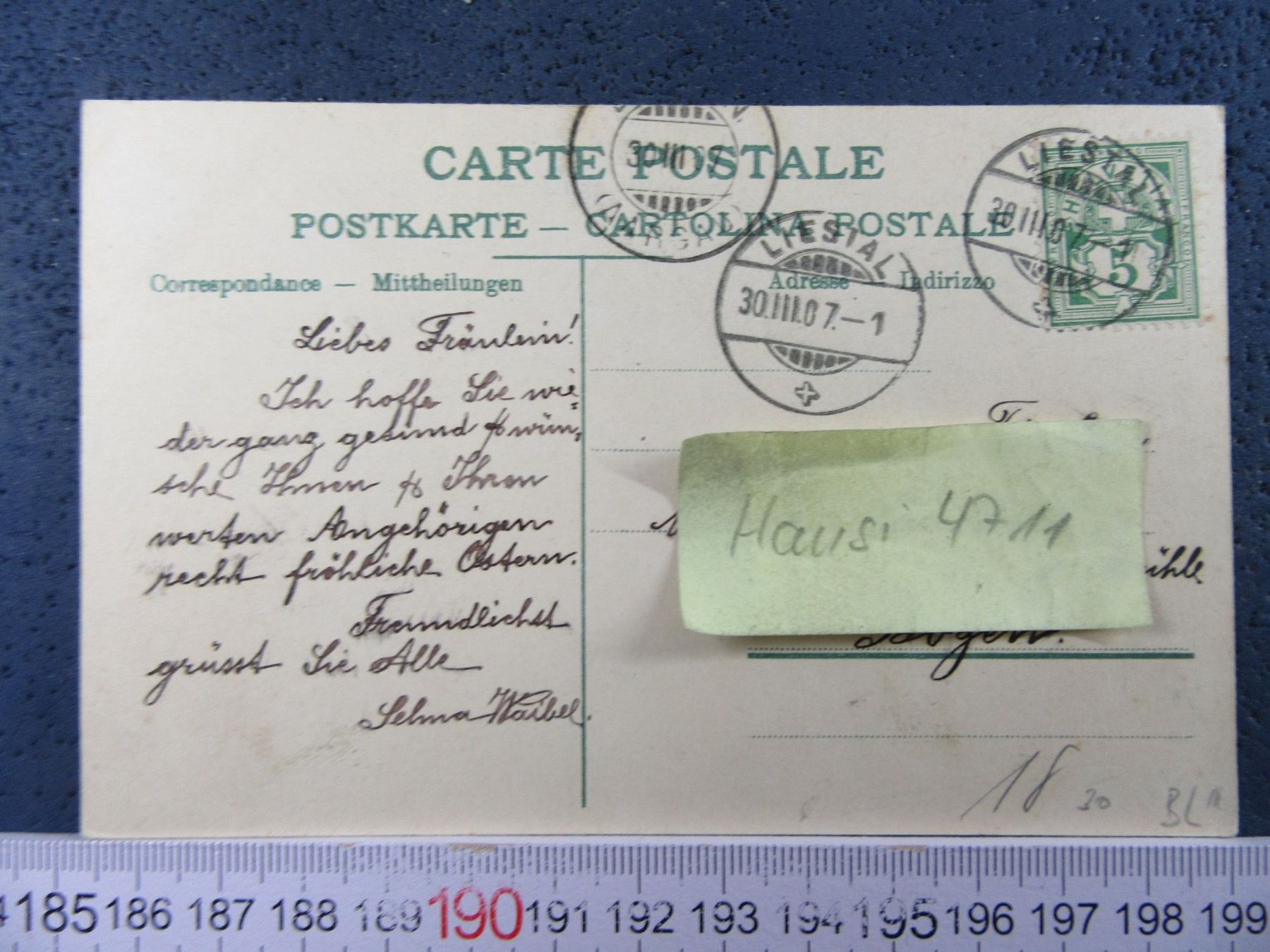 Cartoline postali: LIESTAL 1907 BL AK – Usato da Ettingen venduto da Hausi4711 1