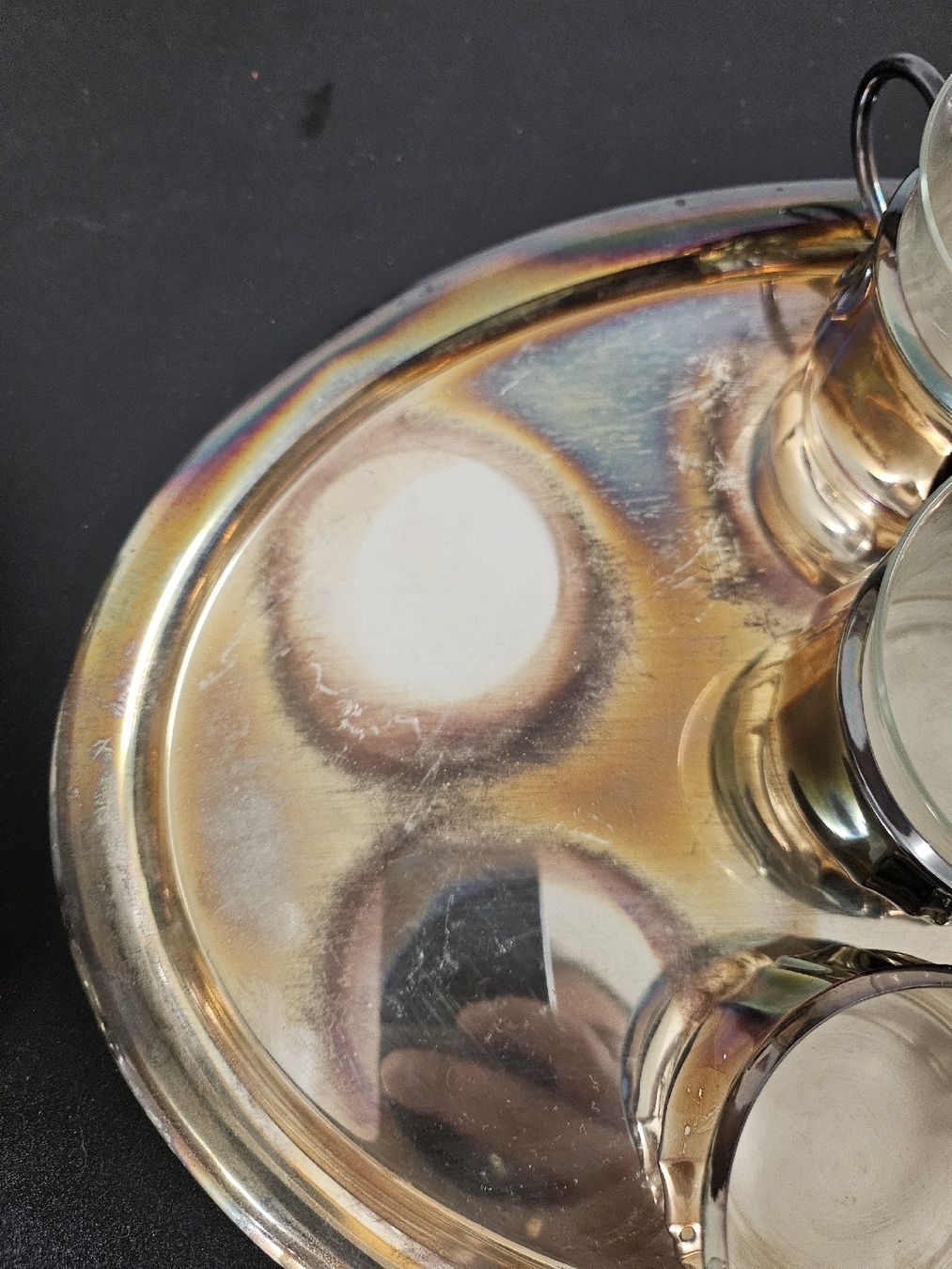 Geschirrsets: Set Gläserträger mit 6 Gläsern und Ablage, Silberoptik – Gebraucht aus St. Gallen von Cocos_Ricardo 5