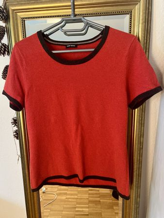 Luxuriöser Kaschmir-Kurzarmpullover in klassischem Design S