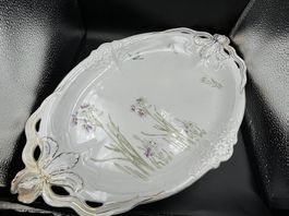 Ovalplatte 50cm | Porzellan | Libelle, Blumen