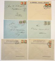 1921 - 1926 Pro Juventute 6 x Wappen Briefe im PAAR nach ZUG