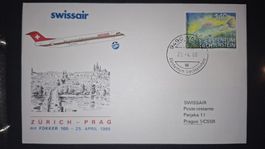 Swissair Zürich - Prag 25.04.1988