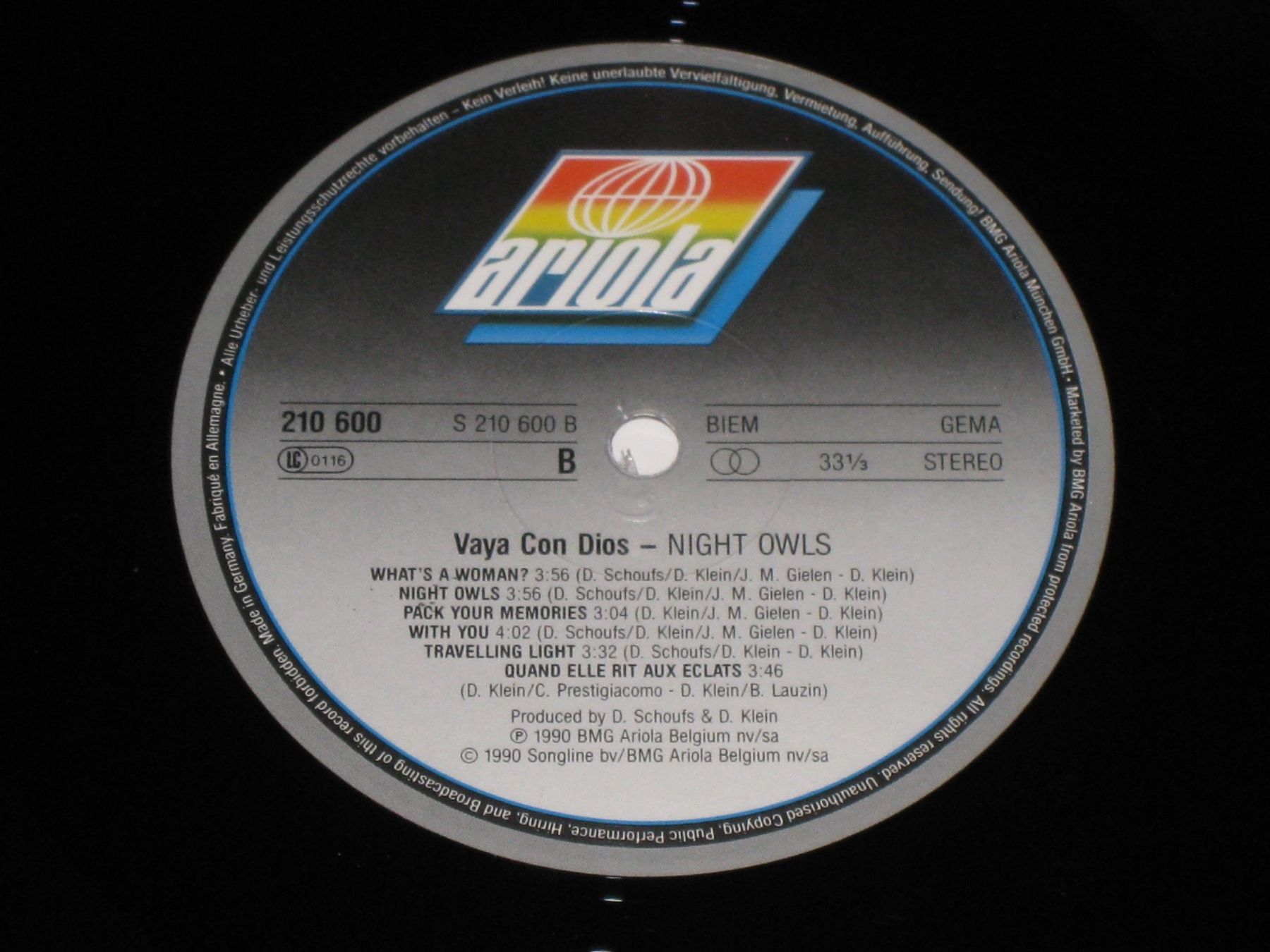 Dischi in vinile: LP - VAYA CON DIOS - NIGHT OWLS – Usato da Steckborn venduto da Quo7 2