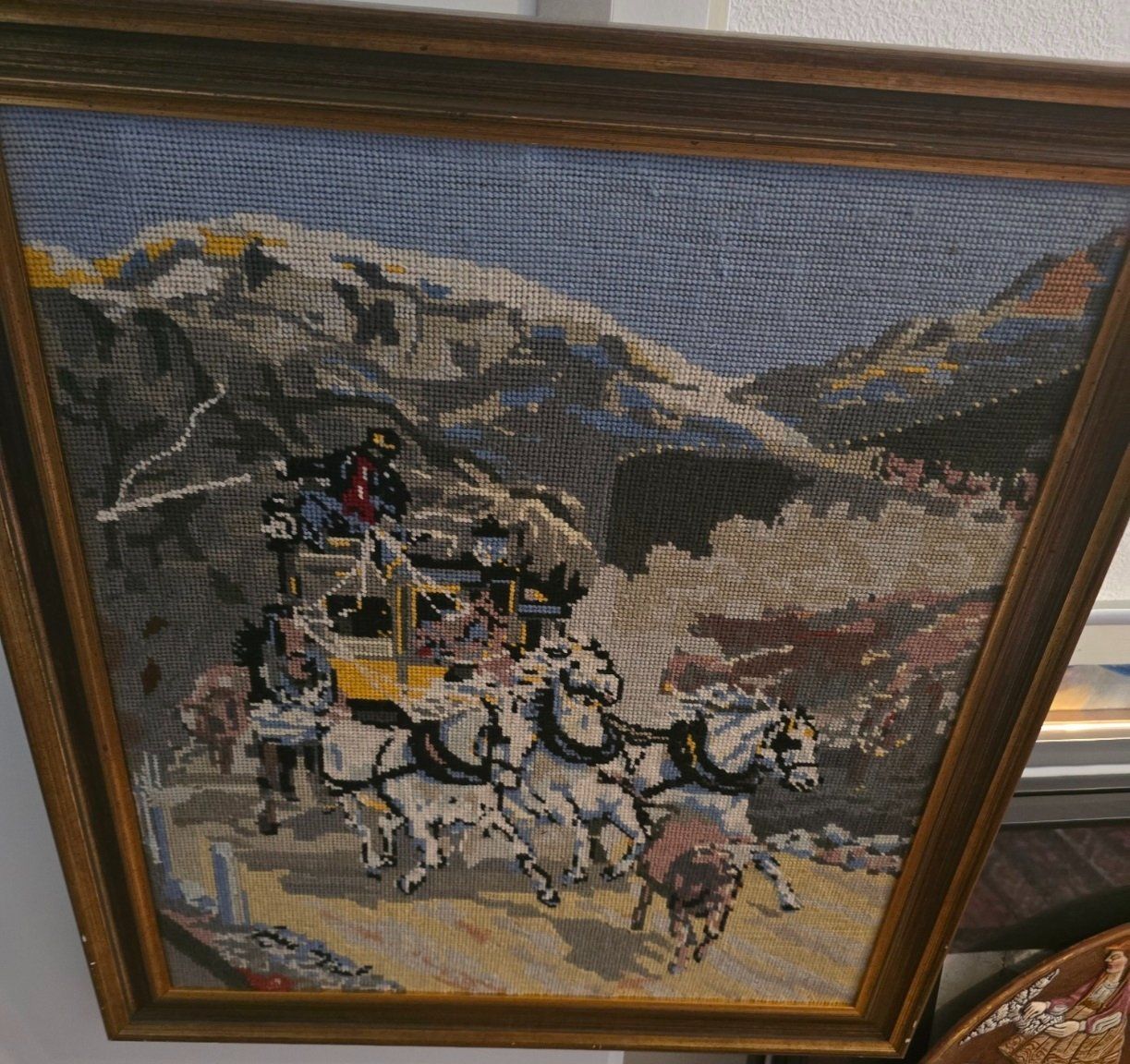 Teppiche: 2 Handgesticktes Gobelin Bild-Gotthardpass- Antik- beide sin – Gebraucht aus Kriens von atlas2014 6