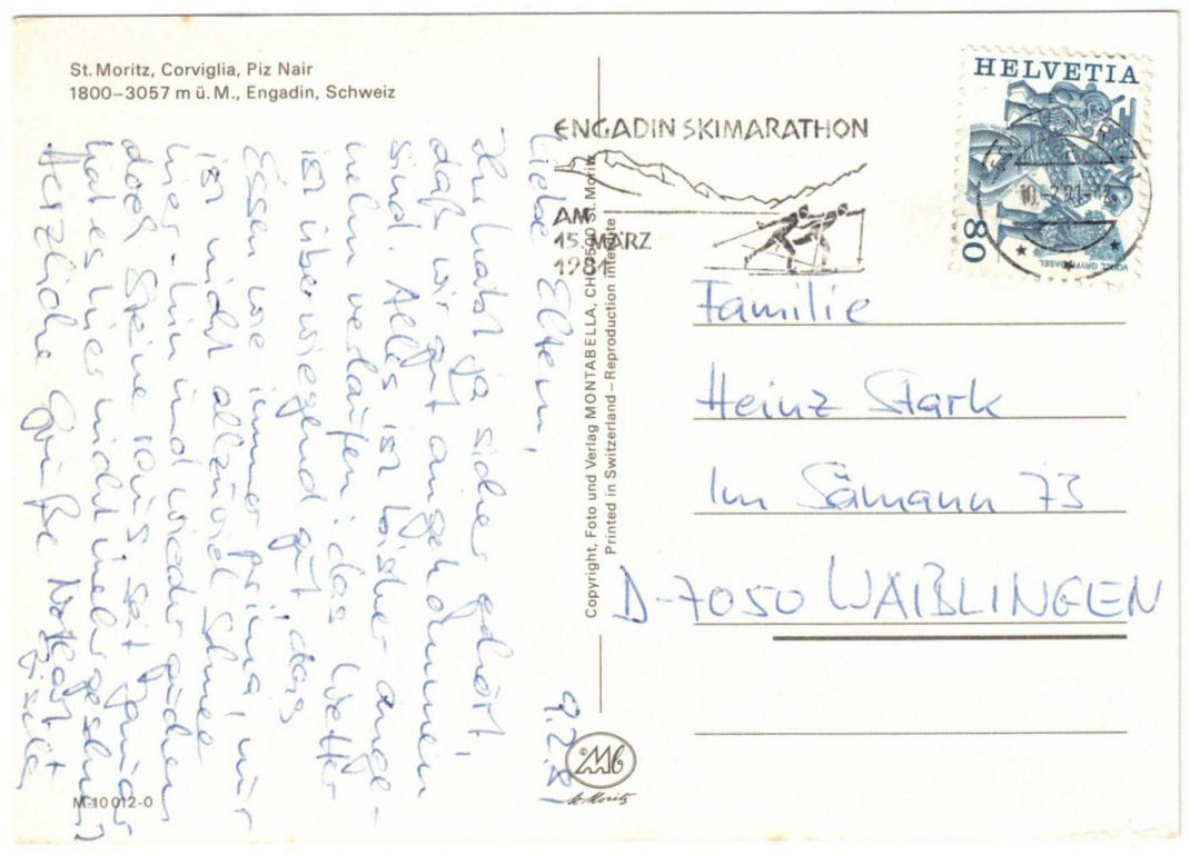 Cartoline postali: St. Moritz - 4 Bild AK – Usato da Binningen venduto da Mountainrider 1