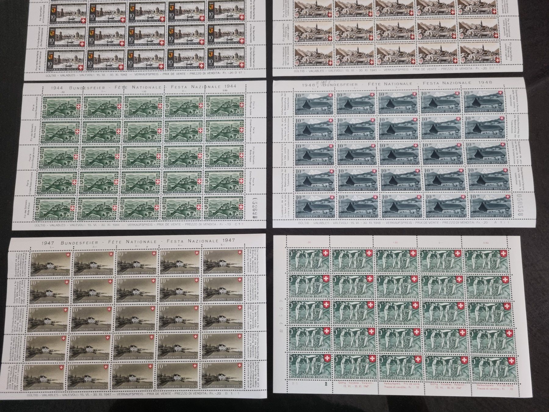 Tutti i francobolli: Lot mit 8 Originalbogen Pro Patria - postfrisch ** – Nuovo (secondo la descrizione) da Gümligen venduto da Geniusbuy 2