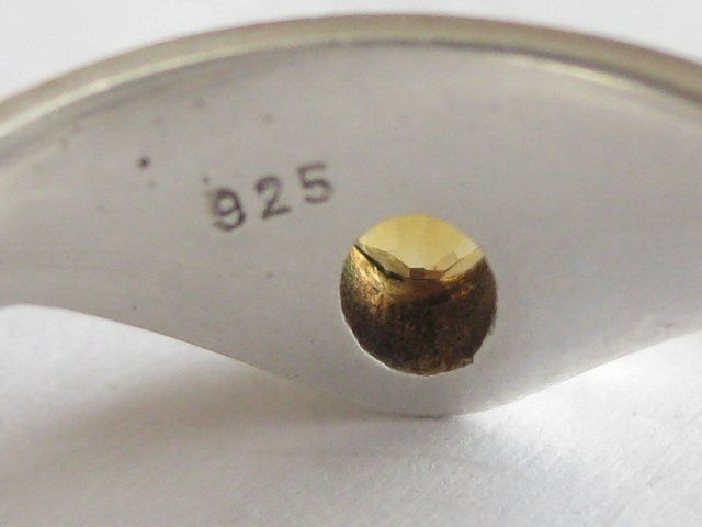 Anelli: Vintage Ring Silber 925 Citrin / Gr. 60+ – Usato da Ermatingen venduto da Decovin 4