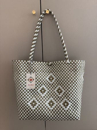 Simmer Recycled Plastic Woven Tote Bag - Earthy Chic!