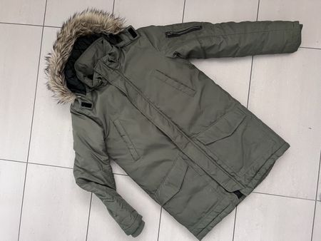 Veste à capuche hiver chaude H&M kaki, taille 164.