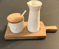 Räder MILCH- UND ZUCKER-SET Holz, Keramik