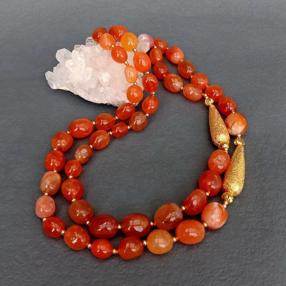 Catenine: Statement Rot Achat vergoldet Halskette Kette Collier Agate – Nuovo (secondo la descrizione) da Prilly venduto da ilyria73 3
