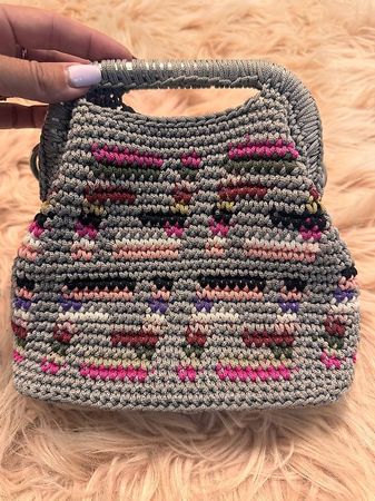 Crochet bag tasche clutch FF handmade