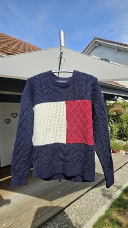 Tommy Hilfiger Strickpullover S – Navy / Rot / Weiss –Neu