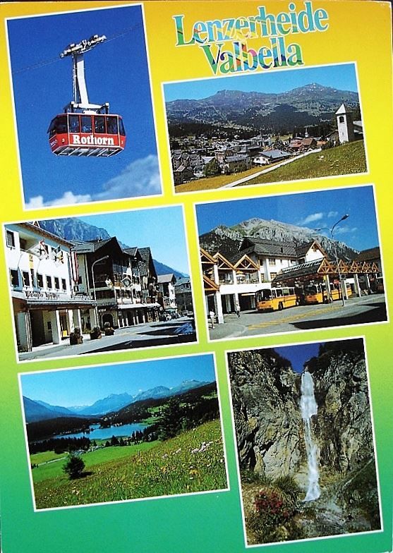Ansichtskarten: LENZERHEIDE VALBELLA Seilbahn Rothorn - Postauto – Gebraucht aus Jona von philajona