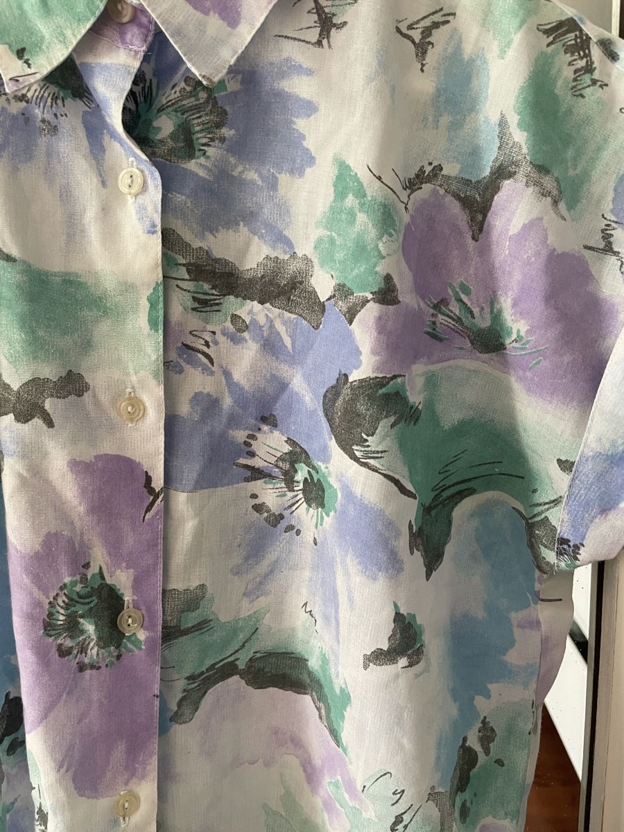 Camicette: Vintage Bluse Kurzarm Blumenmuster – Usato da Bern venduto da Corinn_na 4