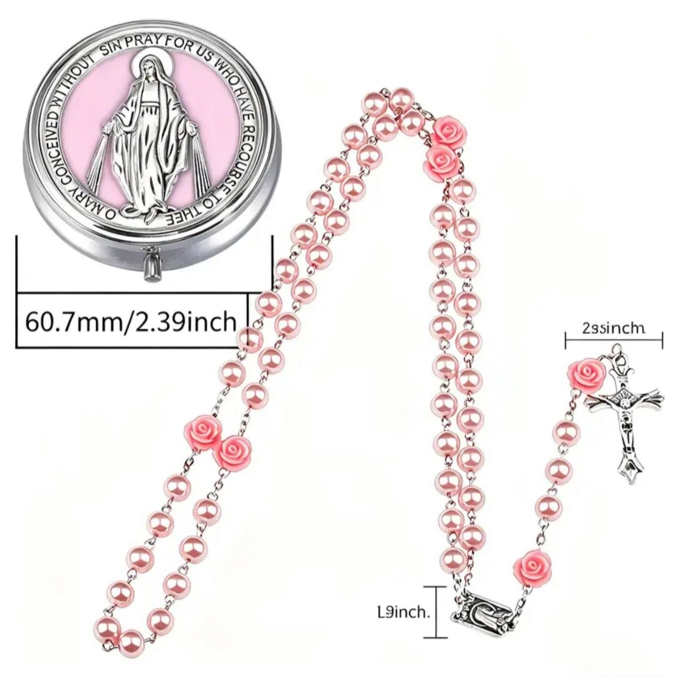 Sonstiger Schmuck: Chapelet rose avec boîte, NEUF – Neu und originalverpackt aus Puidoux von mic_c2fh 1