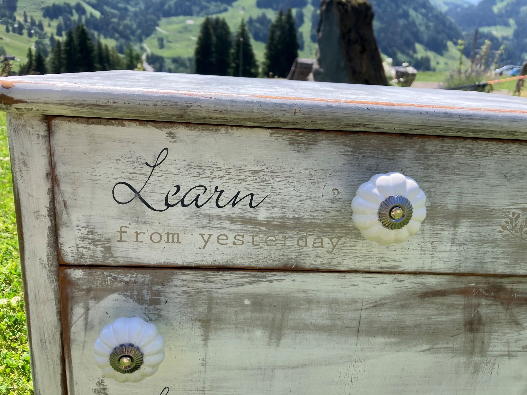 Cassettiere: Kommode Shabby Chic Vintage mit Spruch 2 Schubladen – Usato da Schwarzsee venduto da sus_rtp2 2