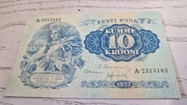 10 KROONI ESTLAND 1937 Sammlungsgut guter Zustand