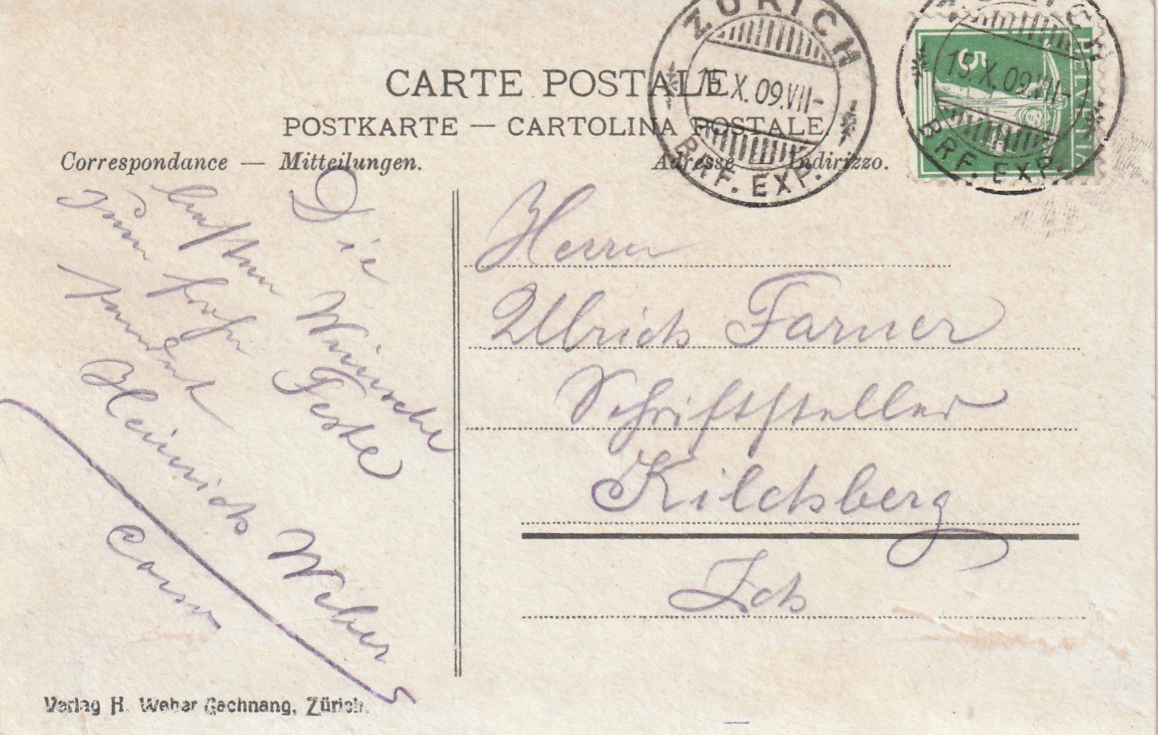 Cartoline postali: Zürich Corso Theater – Usato da Rorschacherberg venduto da fratovi2 1