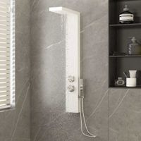 Duschpaneel-System Aluminium Weiss mit 4 Funktionen