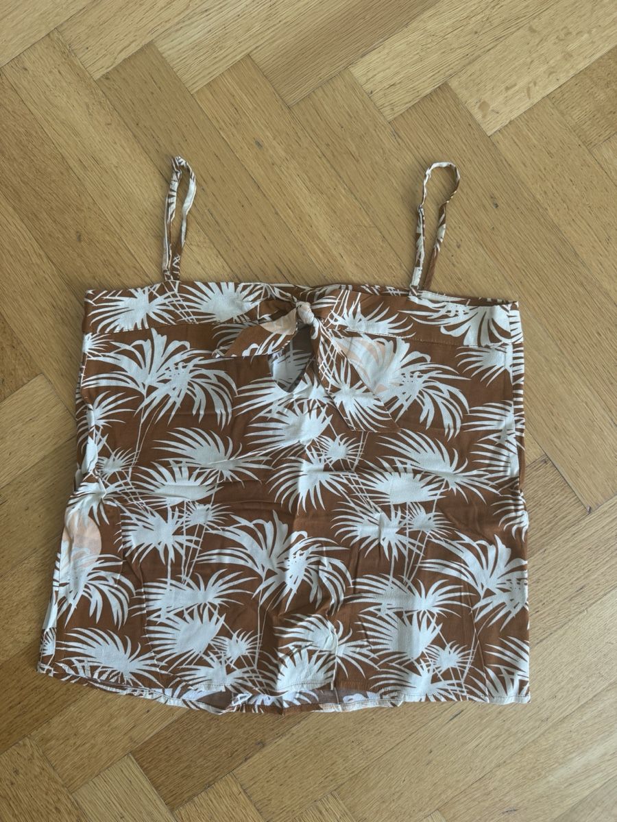 Top: Les petits hauts Top mit Palmenmuster, XS – Usato da Zürich venduto da Chanelle07