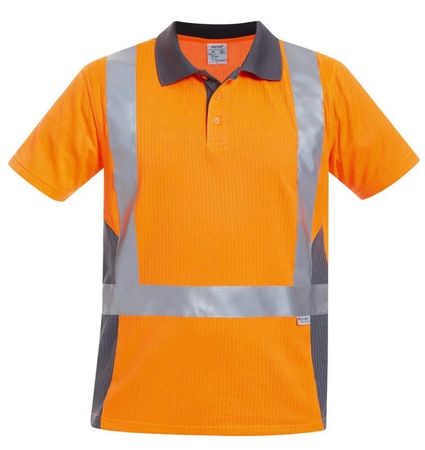 WARNSCHUTZ-POLOSHIRT, ORANGE/GRAU Gr. XL