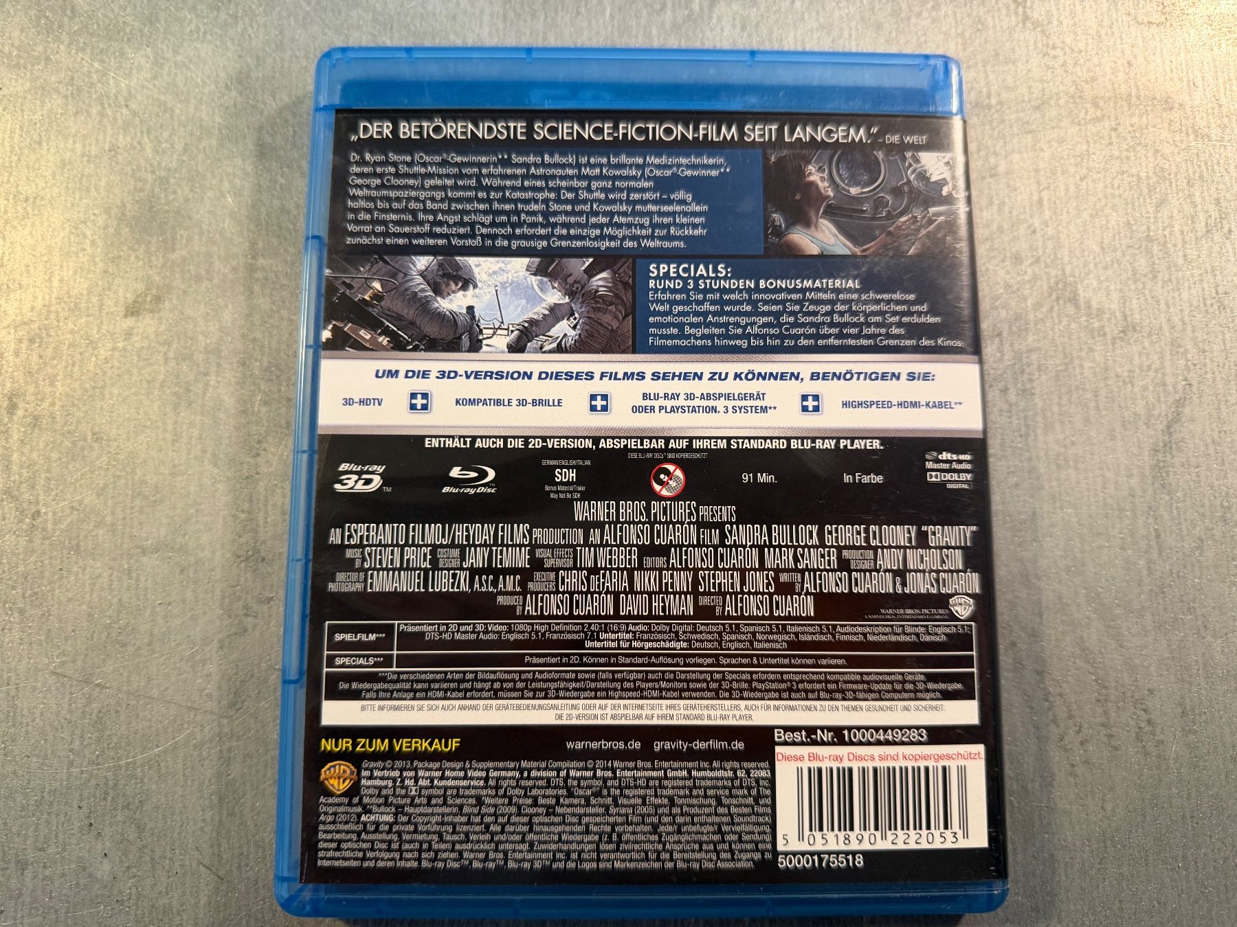Alle DVDs: Gravity (3D-Blu-ray) – Gebraucht aus Affoltern am Albis von nickerchen 1