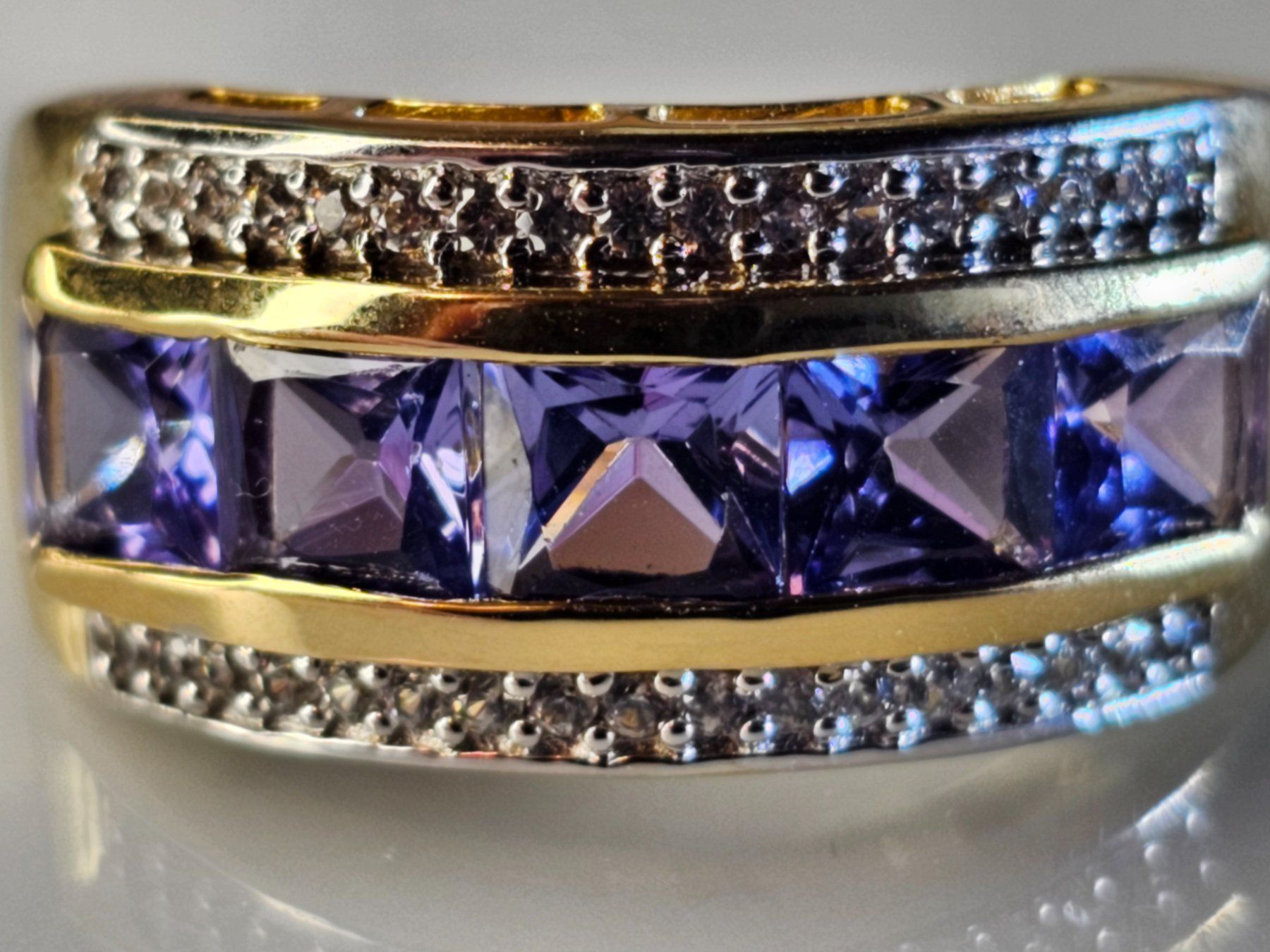 Ringe: Tansanit  925 Silber Gold Edelstein Silberring Ring vg blau – Neu (gemäss Beschreibung) aus Riedt b. Erlen von Gottestraene