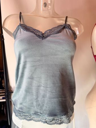 HUNKEMÖLLER, Cami VELOURS Scallop, Grösse S, Meeresgrün