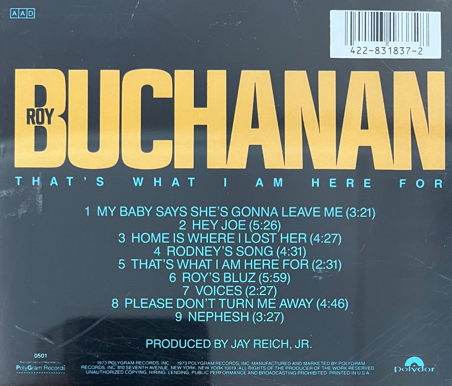 CDs: ROY BUCHANAN / That's What I Am Here For – Gebraucht aus Bischofszell von kustavi 1